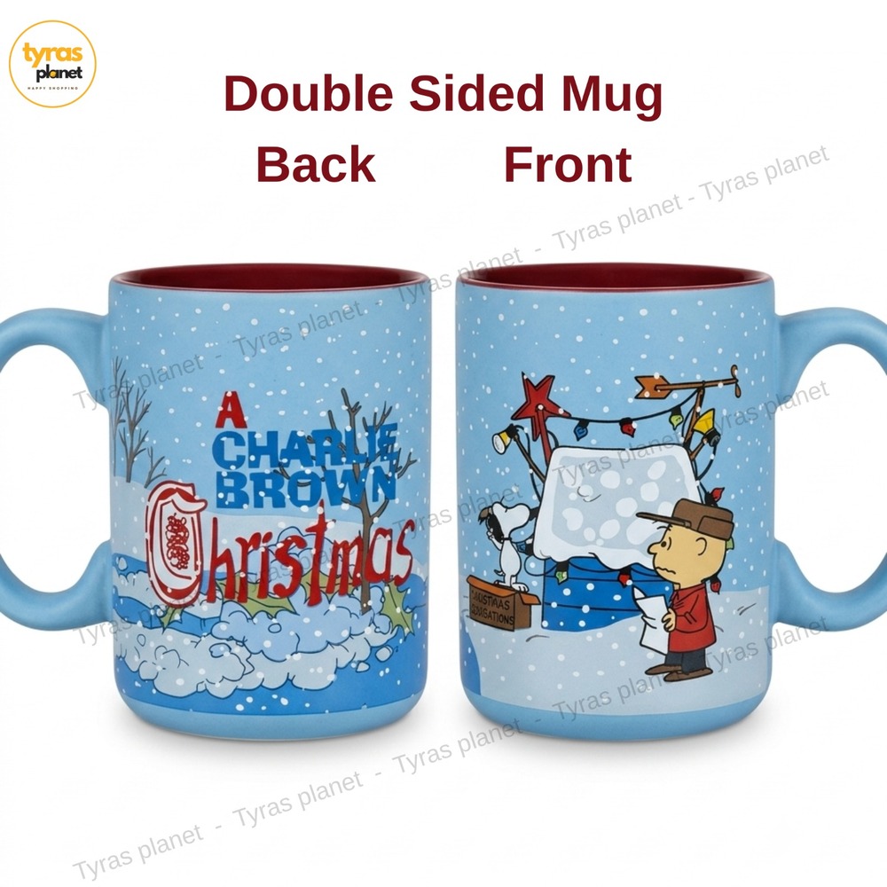 Peanuts A Charlie Brown Christmas Blue Mug Snoopy Zrike 2025 Large Holiday Decor
